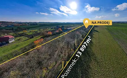 Prodej stavebního pozemku 13 897 m², Budětsko, okres Prostějov