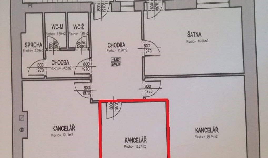Pronájem kanceláře 13 m², Hodonín – náhled fotky 7