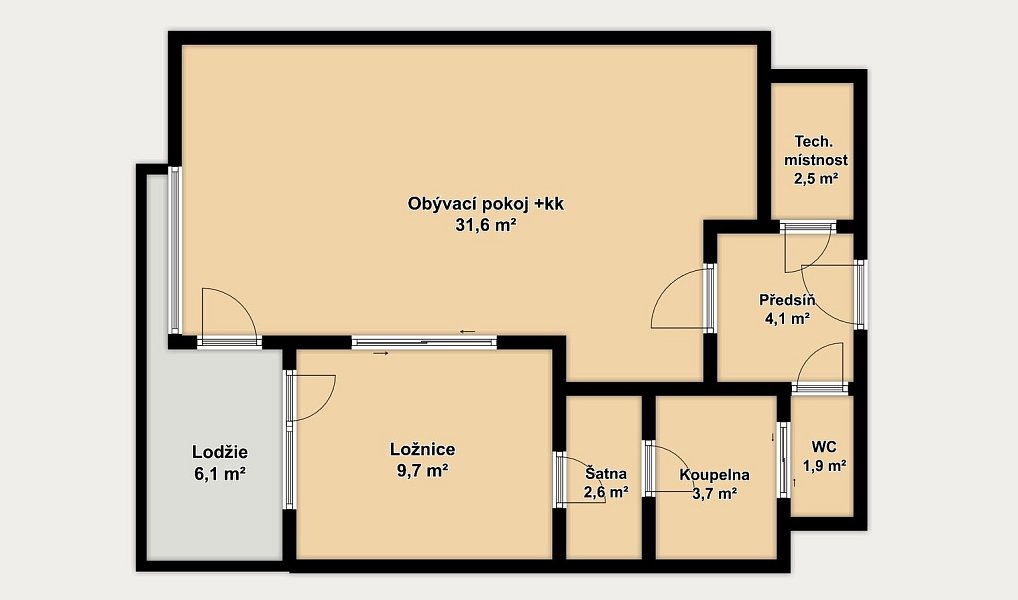 Prodej bytu 2+kk 62 m², Brno – náhled fotky 5