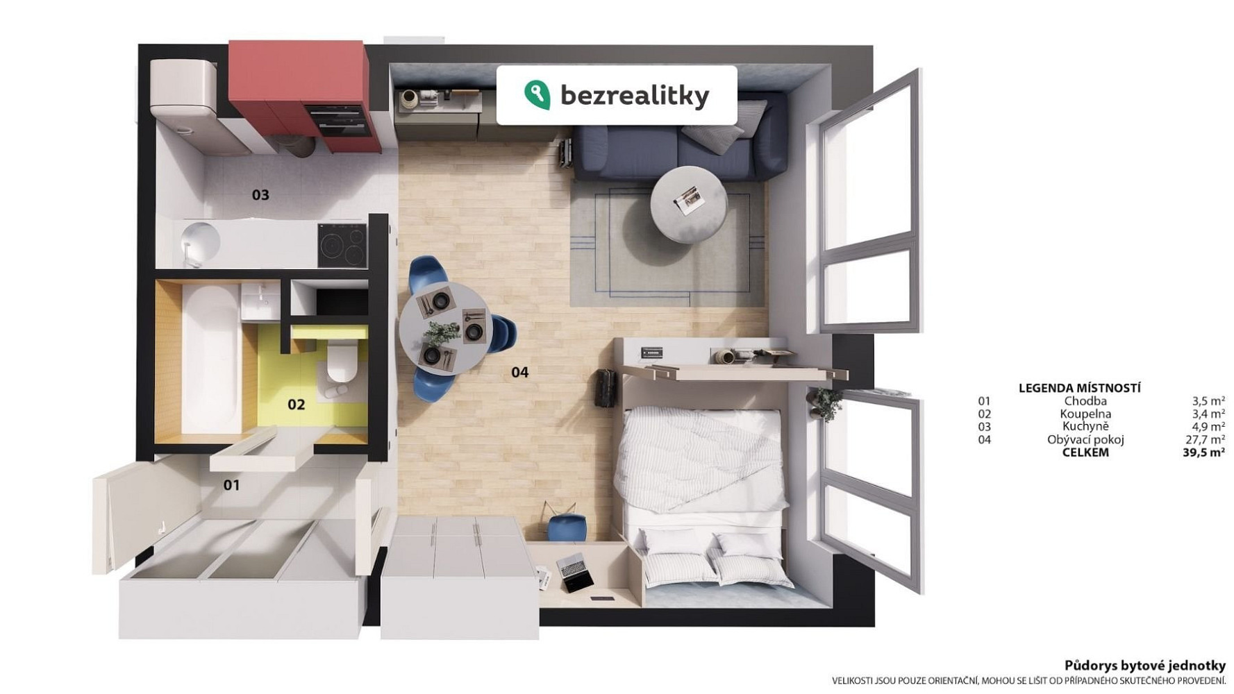 Prodej bytu 1+kk 40 m² – fotografie 4