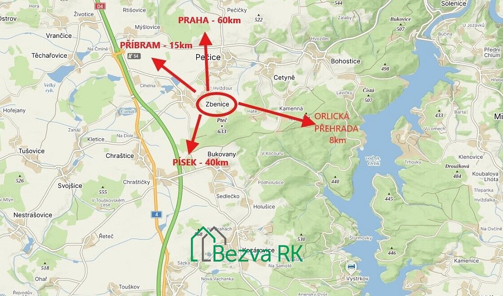 Prodej stavebního pozemku 1 980 m², Zbenice – náhled fotky 4