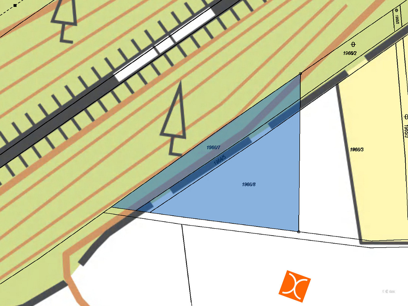 Prodej 1/3 pozemků 944 m² – pohled 3