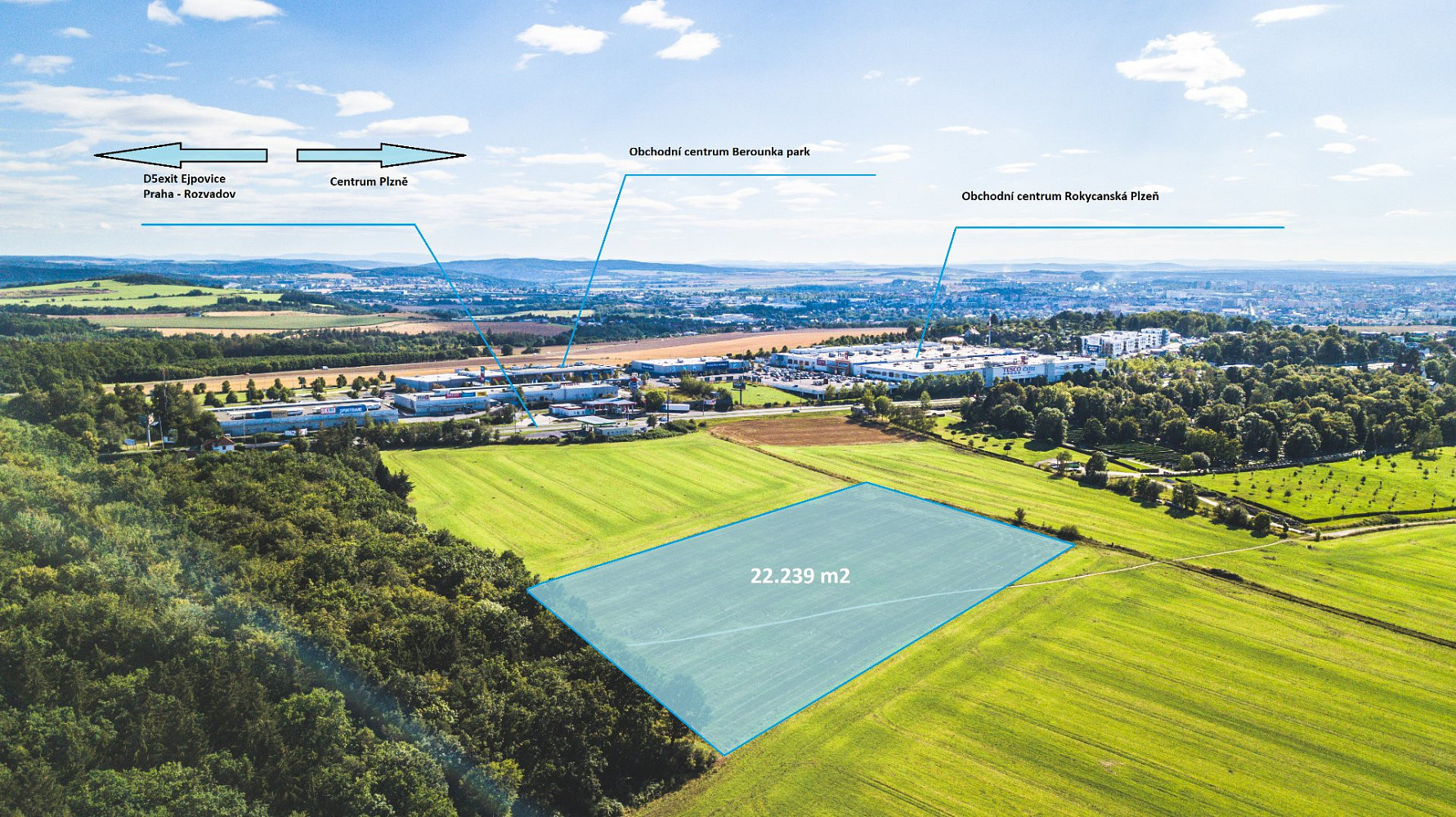 Prodej komerčního pozemku 22 239 m², Plzeň