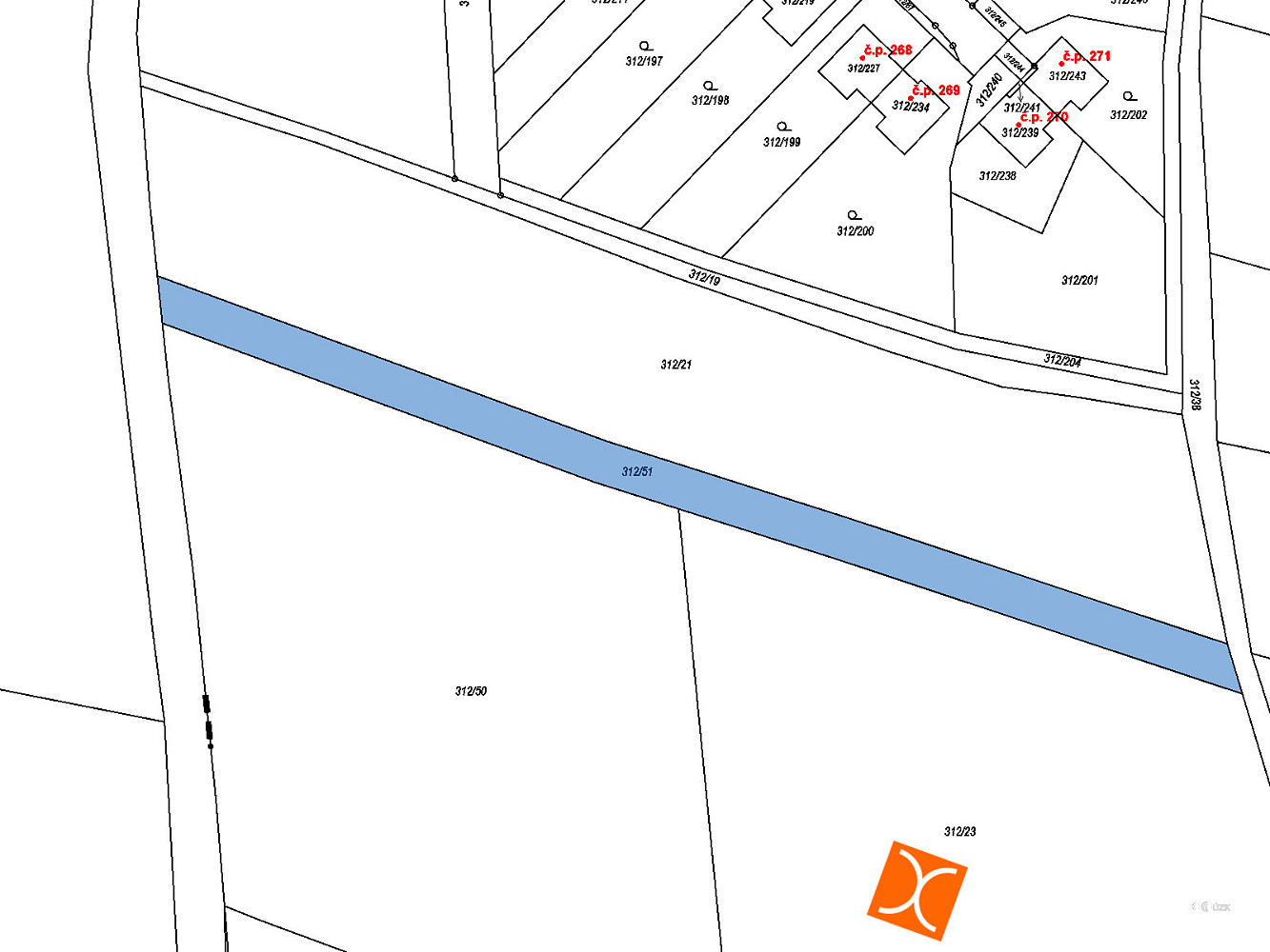 Prodej pole 853 m² – pohled 2