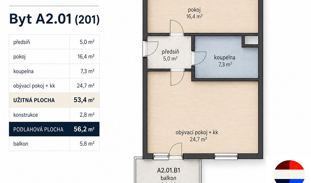 Pronájem bytu 2+kk 53 m², Praha – náhled fotky 19