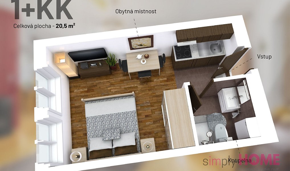 Pronájem bytu 1+kk 21 m², Praha – náhled fotky 8