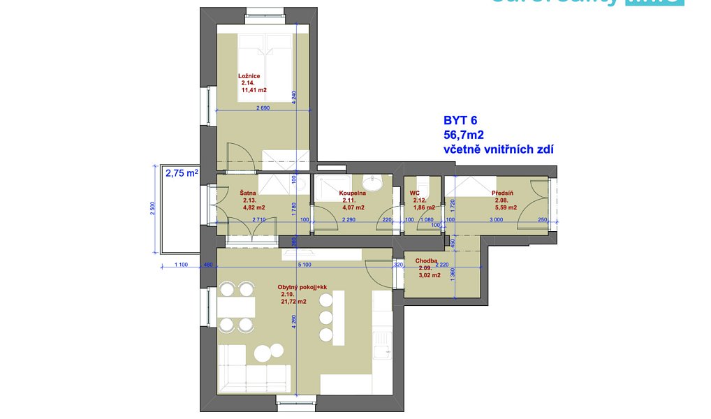 Prodej bytu 2+kk 56 m², Mariánské Lázně – náhled fotky 6
