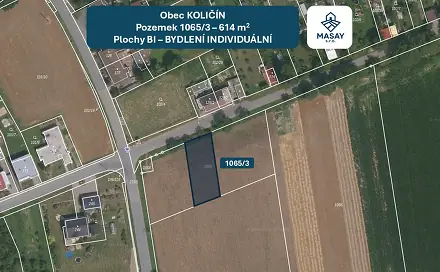 Prodej stavebního pozemku 612 m², Holešov - Količín, okres Kroměříž