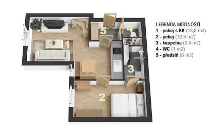 Prodej bytu 2+kk 40 m², U Uranie, Praha 7 - Holešovice