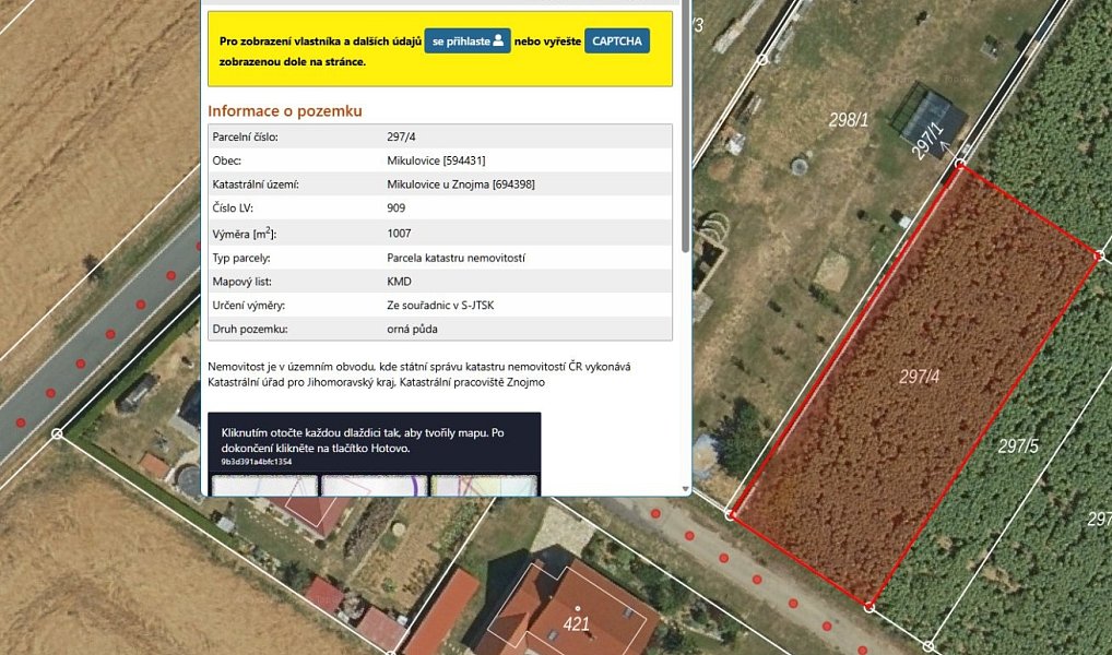 Prodej stavebního pozemku 1 007 m², Mikulovice – náhled fotky 3