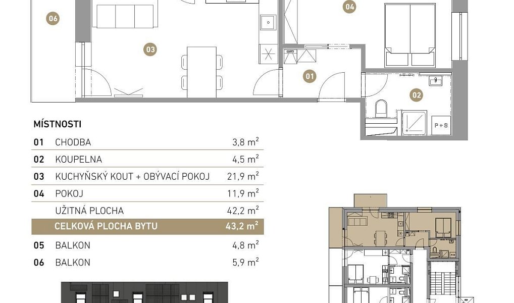 Prodej bytu 2+kk 43 m², Hodonice – náhled fotky 3