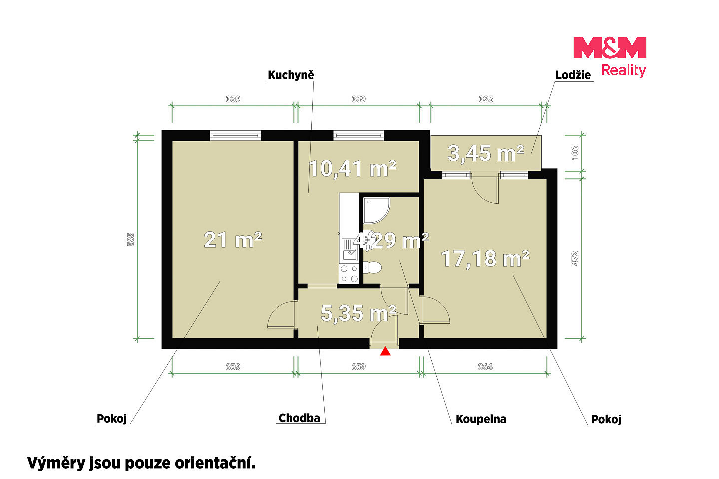 Pronájem bytu 2+1 57 m² — photo 5