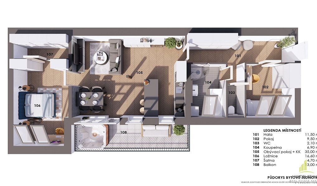 Prodej bytu 3+kk 91 m², Břeclav – náhled fotky 9