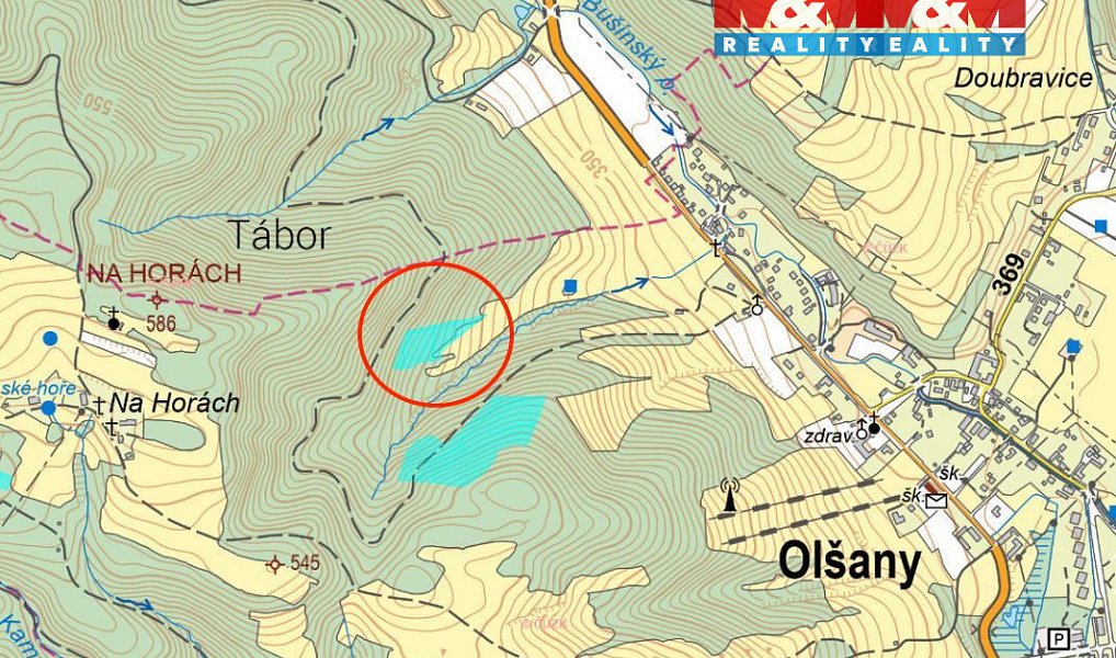 Prodej lesa 8 828 m², Olšany – fotka 1 z 3