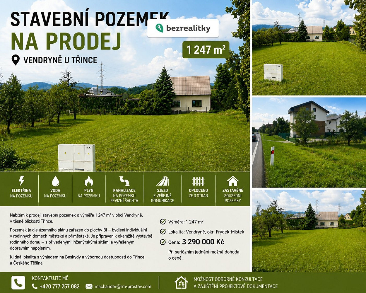 Prodej stavebního pozemku 1 247 m²