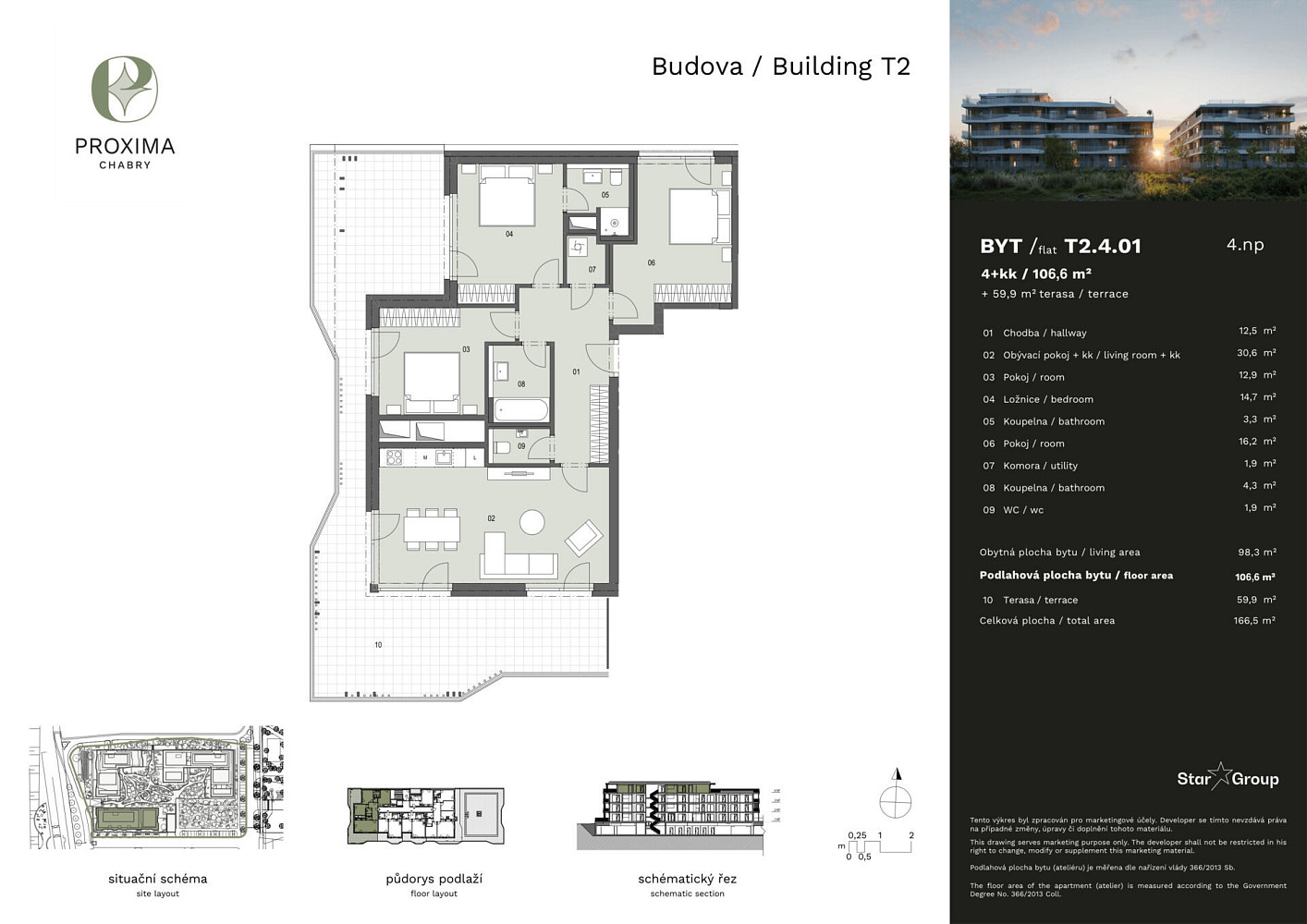 Prodej bytu 4+kk 106 m² – pohled 3