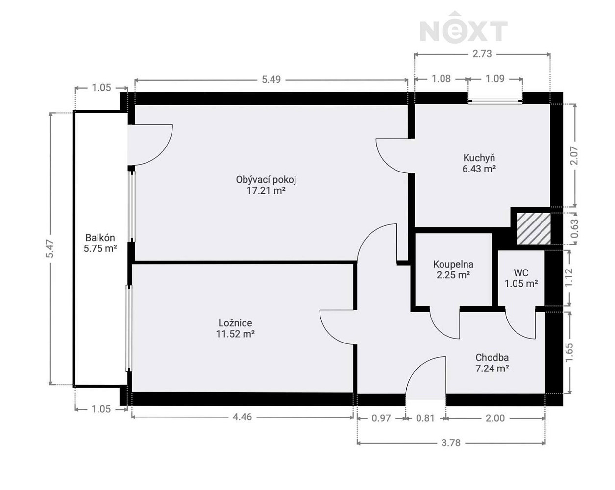 Prodej bytu 2+1 46 m² — photo 3