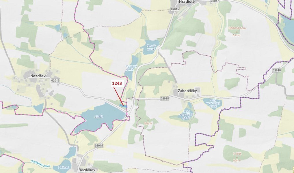 Dražba lesa, 2662 m², Plzeň-jih, Hradiště